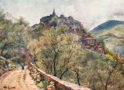 Apricale, fra vest (farvelitografi) af William Scott