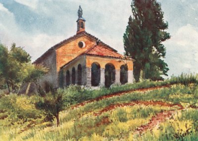 Kirke nær Vallauris (farvelitografi) af William Scott