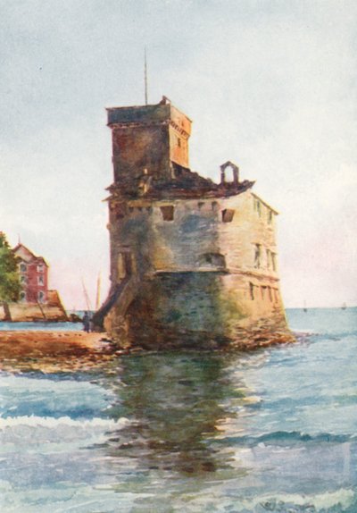 Det gamle tårn, Rapallo (farvelitografi) af William Scott