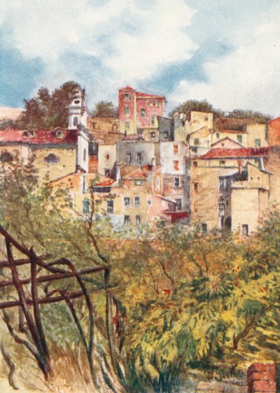 En del af den gamle bydel, San Remo (farvelitografi) af William Scott