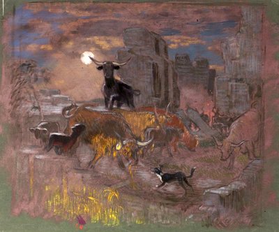Undersøgelse for Highland Raiders. ca. 1918 (olie på papir) af William Shackleton