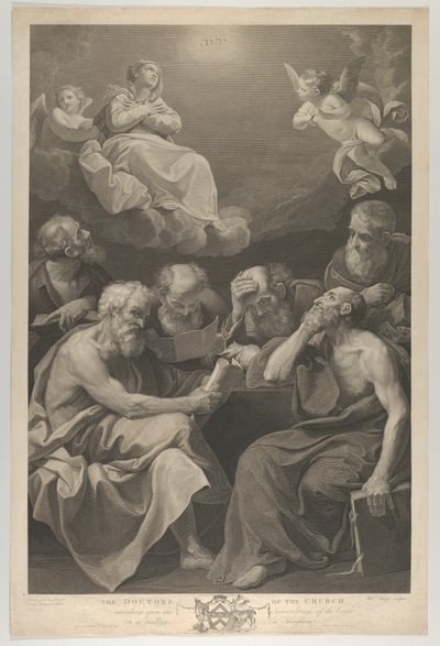 Kirkens læger konsulterer bøger og dokumenter og betragter Jomfruen, som ..., 1785 af William Sharp