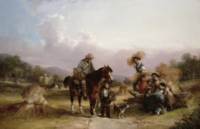 Høstmaskiner hilser på to rejsende af William Shayer
