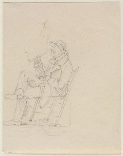 Mand, der ryger en pibe af William Sidney Mount