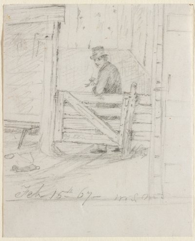 Hviler på hegnet, 1867. af William Sidney Mount