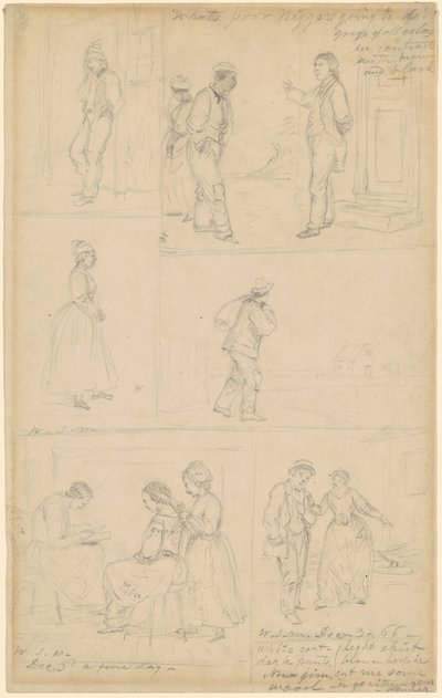 Studier af figurgrupper af William Sidney Mount
