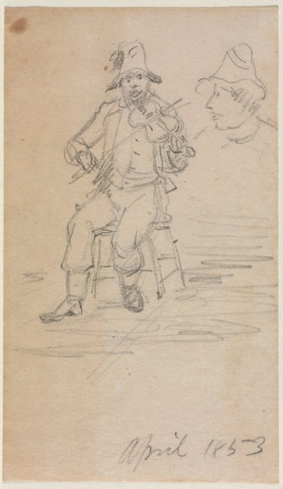 The Fiddling Tigger, 1853. af William Sidney Mount