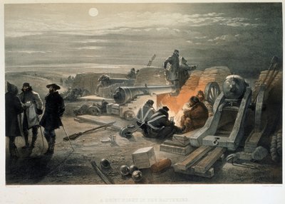 En stille nat i batterierne, 1855 af William Crimea Simpson