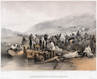 Indskibningen af de syge i Balaklava, 1855 af William Crimea Simpson
