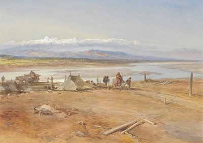 Floden Chenab, Punjab af William Simpson