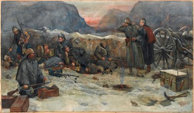 The Gordon Highlanders: Daybreak in the trenches af William Skeoch Cumming