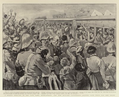 En hjertelig afsendelse fra Cape Town Highlanders, det newzealandske kontingent forlader Cape Town til fronten af William Small