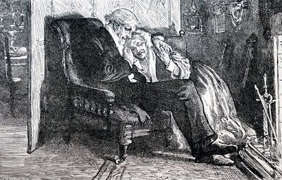 Et ældre ægtepar. Af William Small (1843-1929), en engelsk illustrator. 1880 (gravering) af William Small