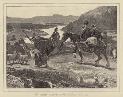 Det vestlige højland, Connemara, på vej til markedet af William Small