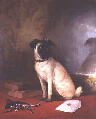 Refleksion - Portræt af en mops af William Snr. Shayer