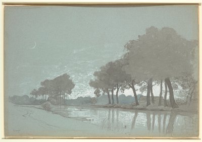 Kanalscene nær Brugge, Belgien af William Stanley Haseltine
