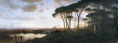 Ostias borg set fra fyrreskoven ved Castel Fusano, 1881 af William Stanley Haseltine