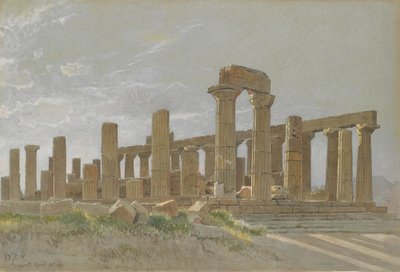 Girgenti Juno Lacinias tempel i Agrigentum, 1881 af William Stanley Haseltine