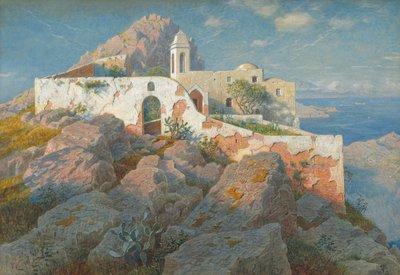 Santa Maria a Cetrella, Anacapri, ca. 1892 (akvarel og gouache over grafit) af William Stanley Haseltine
