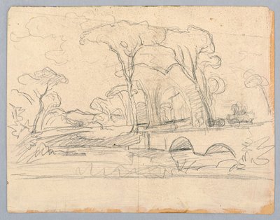 Studie af landskab af William Stanley Haseltine