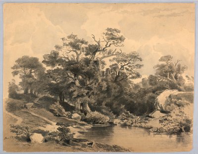 Studie af landskab af William Stanley Haseltine
