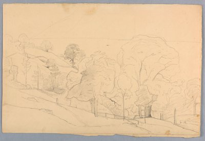 Studie af landskab af William Stanley Haseltine