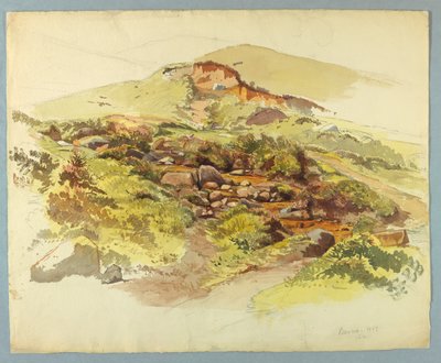Studie af landskab, Baveno, Lago Maggiore, Italien af William Stanley Haseltine