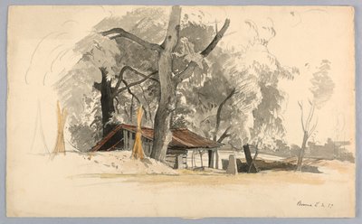 Studie af landskab, Baveno, Lago Maggiore, Italien af William Stanley Haseltine