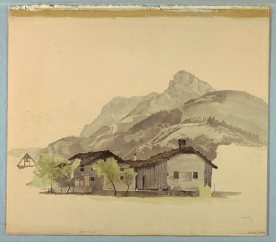 Studie af landskab, Brunnen, Schweiz af William Stanley Haseltine