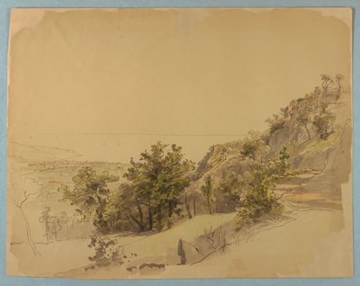 Studie af landskab, Sorrento, Italien af William Stanley Haseltine