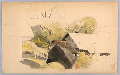 Studie af landskab, Schweiz af William Stanley Haseltine