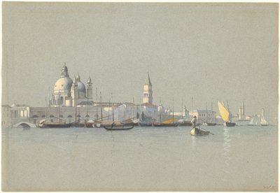 Udsigt over Giudecca-kanalen mod Salut og Campanile of San Marco af William Stanley Haseltine