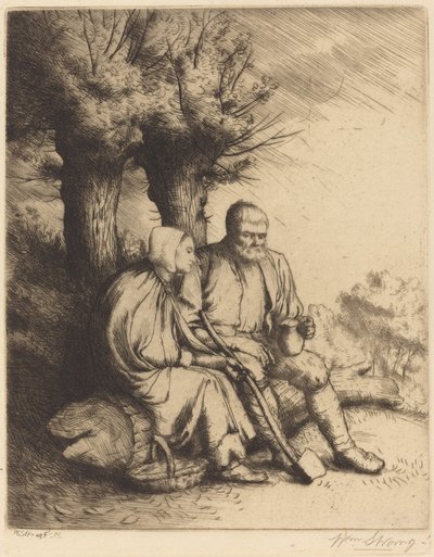 Mand og kvinde under et træ af William Strang