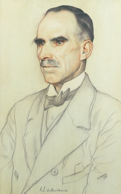 Portræt af William de Havilland, 1920 (blyant og farveblyant på papir) af William Strang