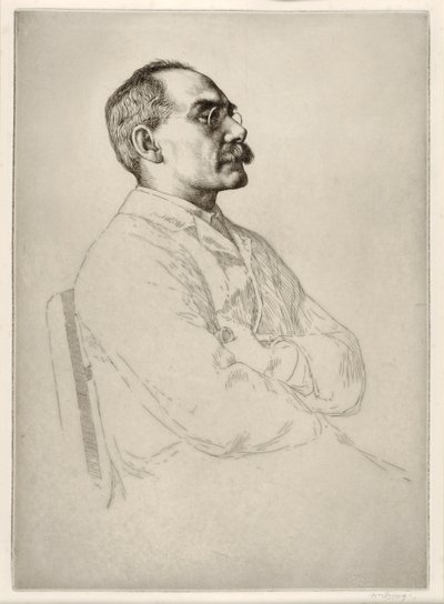Rudyard Kipling (1865 - 1936), pub. 1898 af William Strang