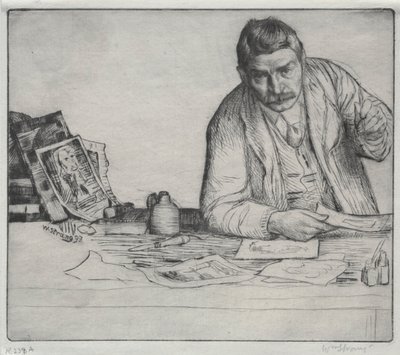 Selvportræt - Ætseren, 1897. af William Strang
