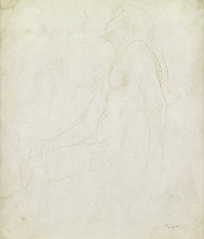 Studie af en nøgen (goldpoint på papir) af William Strang