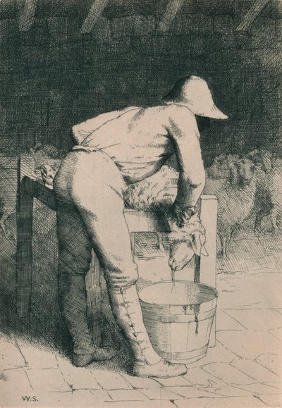 Slagteren og fårene, c1916 af William Strang