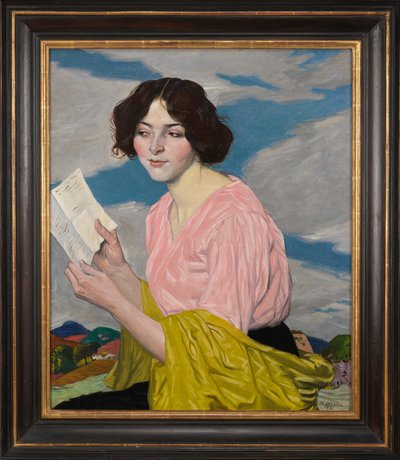Kærlighedsbrevet (Portræt af Dora Labbette) c.1918 af William Strang