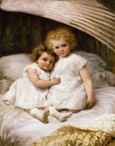 Under en Angels Wing af William Strutt