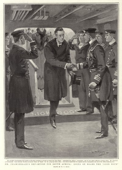 Hr. Chamberlains afgang til Sydafrika, ombord på Det Gode Håb af William T. Maud