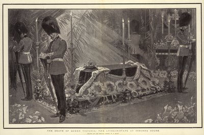 Dronning Victorias død, den liggende i staten i Osborne House af William T. Maud