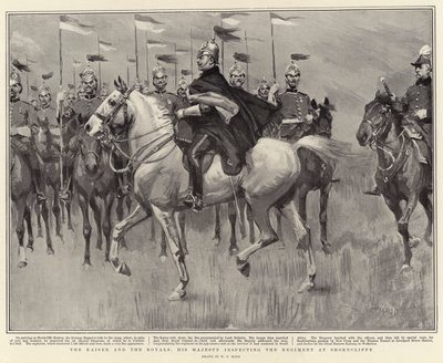 Kaiser og de kongelige, Hans Majestæt inspicerer regimentet ved Shorncliffe af William T. Maud