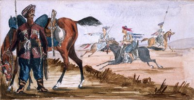 ?Bashi Bazouk fra Circassia og andre til træning i baggrunden? af William Thomas Markham