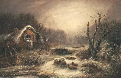 Et skovklædt vinterlandskab af William Thomas Such