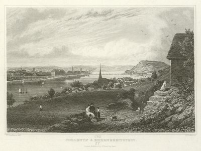 Coblentz og Ehrenbreitstein af William Tombleson