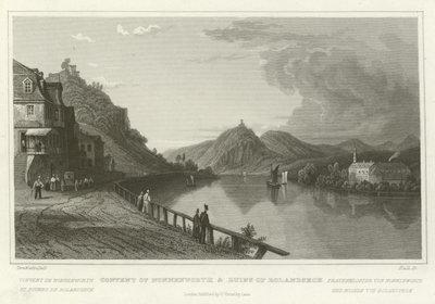 Klosteret Nonnenworth og ruinerne af Rolandseck af William Tombleson