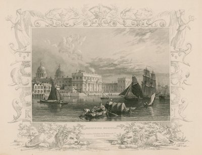 Greenwich Hospital, London af William Tombleson