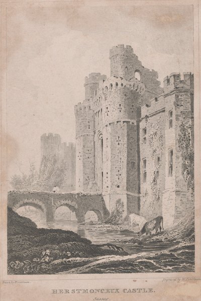 Herstmonceux Castle, Sussex af William Tombleson