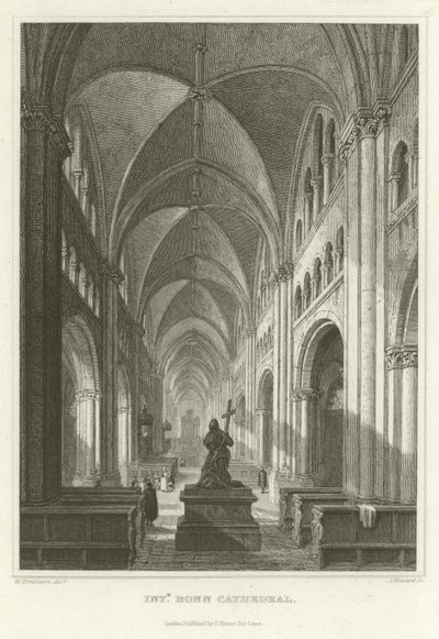 Interiør Bonn-katedralen af William Tombleson